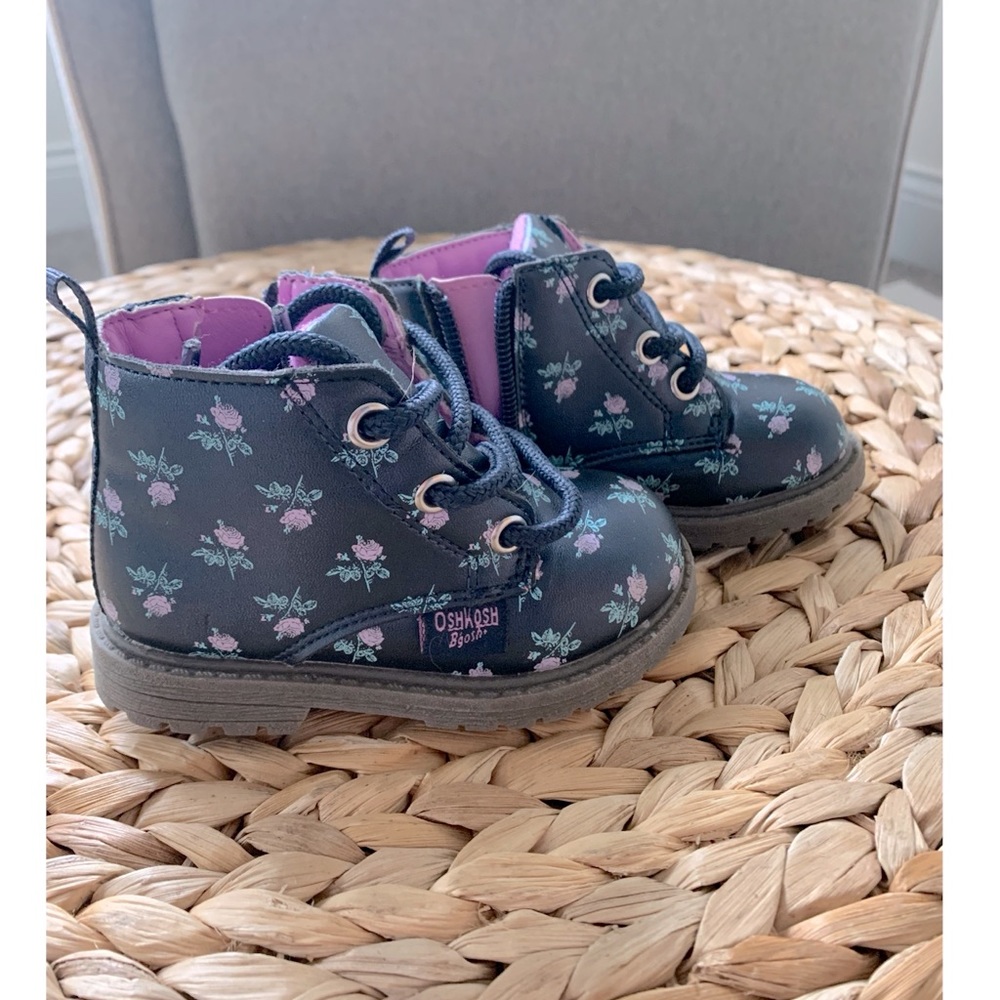 Toddler Oshkosh Floral Combat Boots